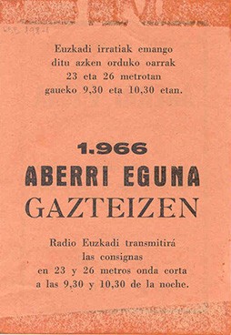 Museo del Nacionalismo Vasco - Bitxiak - Aberri Eguna 1966. Llega la división