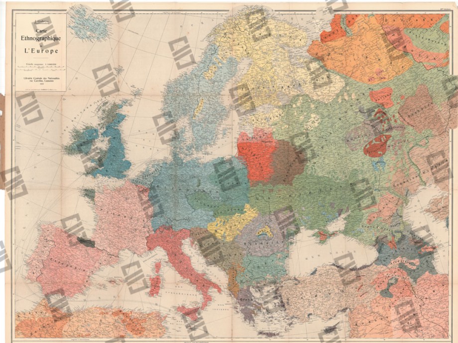Carta Etnográfica de Europa, 1918